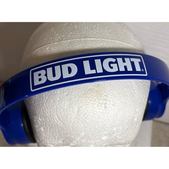 Bud Light Bluetooth Wireless Headphones With USB Charging Cable Blue - Picture 2 of 7